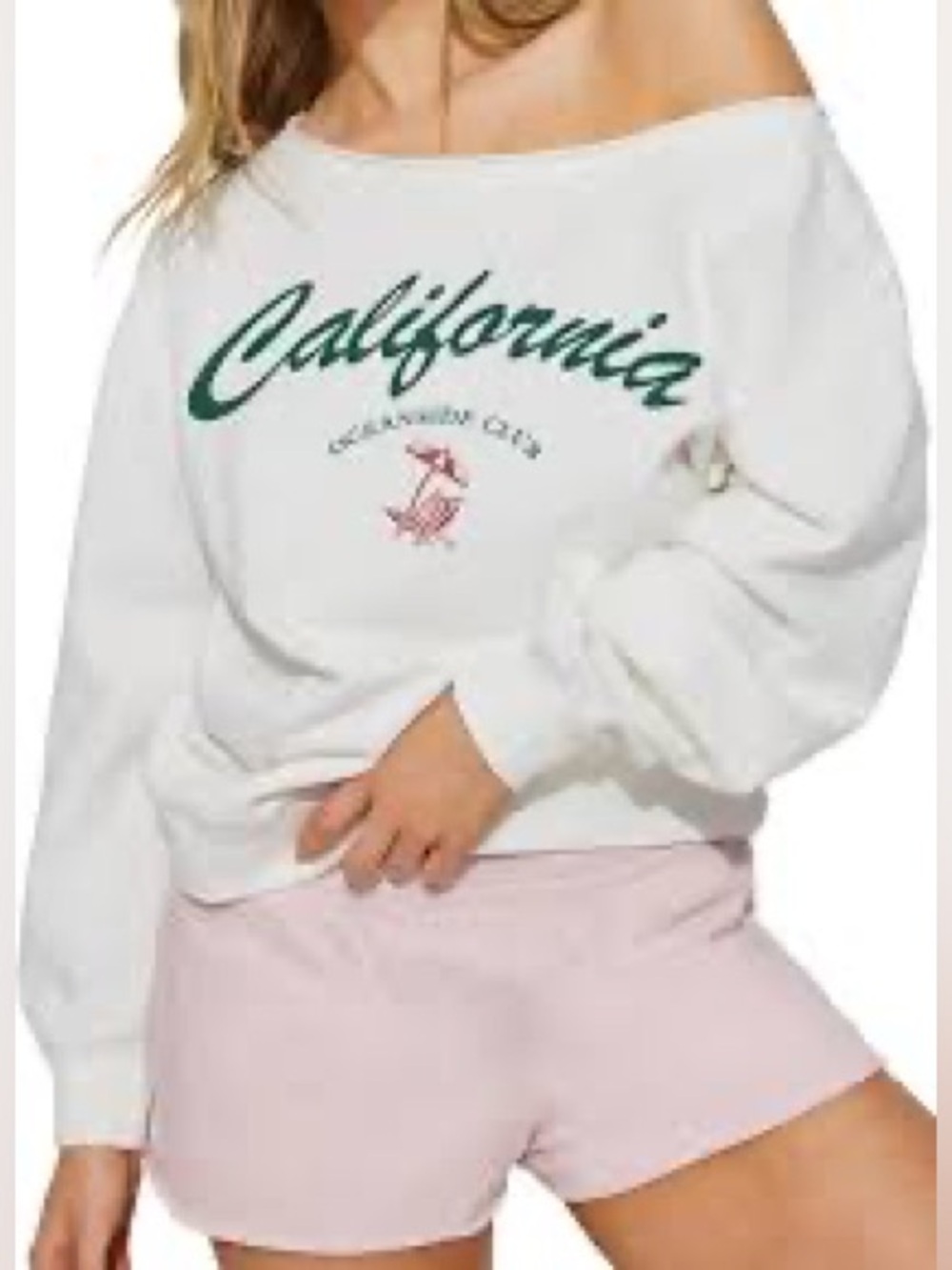 Lazy Sunday Cream 'California' Graphic Pullover Sweatshirt